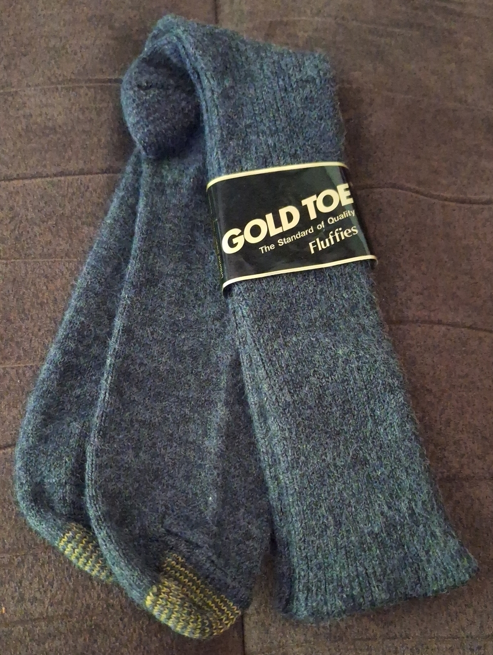 Gold Toe Men's Crew Socks in Charcoal with Gold Toe Accent